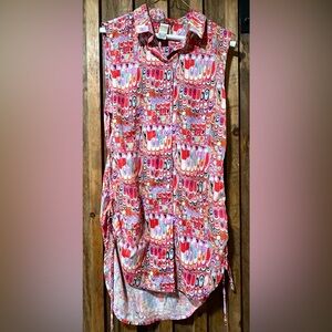 Psychedelic Swim Coverup by Lisa Blue Size Small